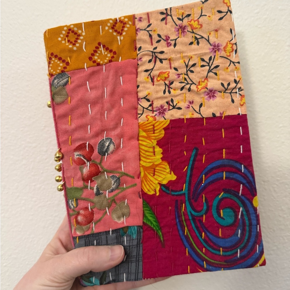 Colorful Patchwork Fabric Journal Cover